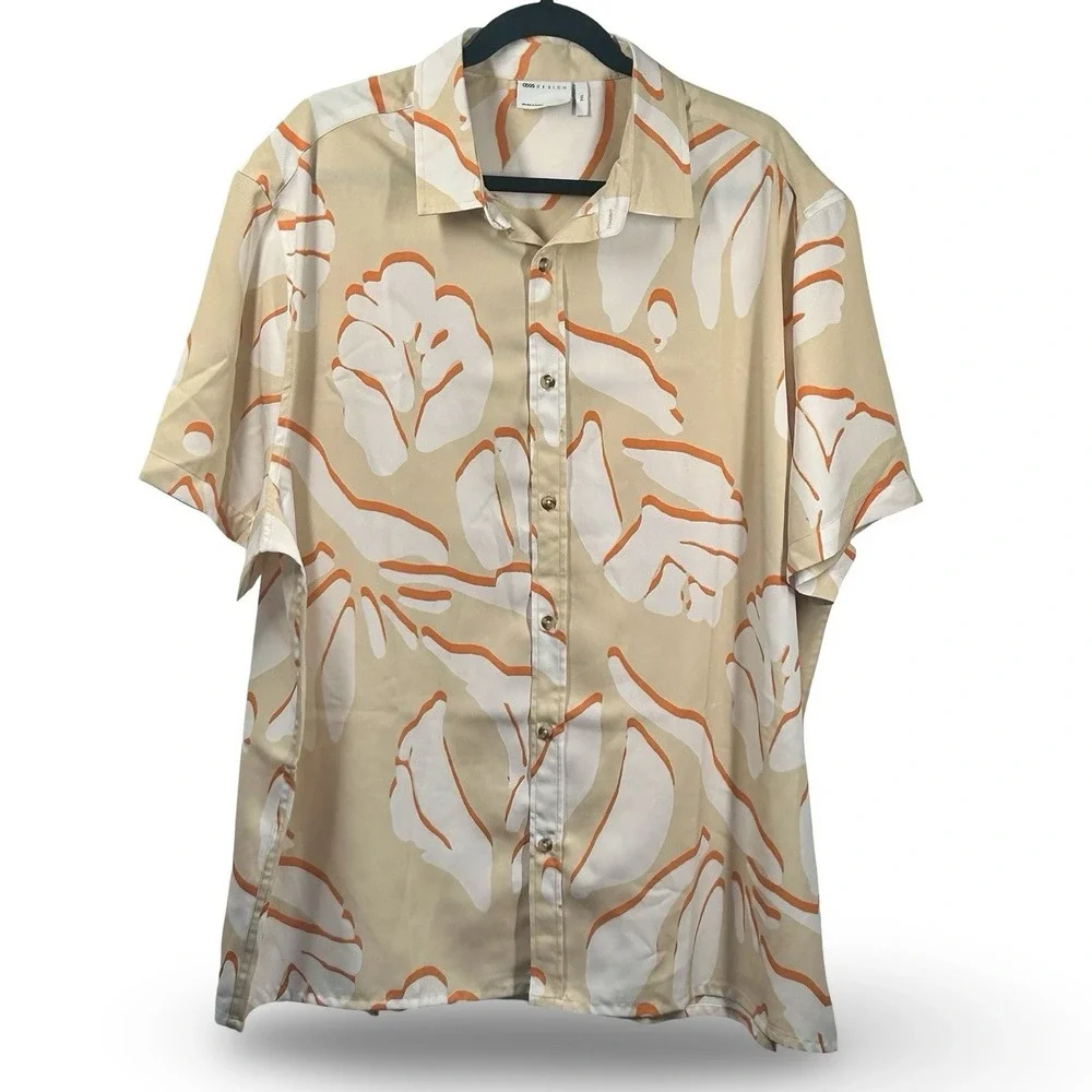 ASOS Design Relaxed Co-ord Button‎ Up Shirt Men's Size 2XL Resortwear Pool Beach